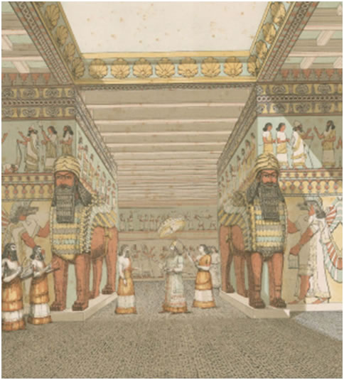Drawing of royalty at Nineveh